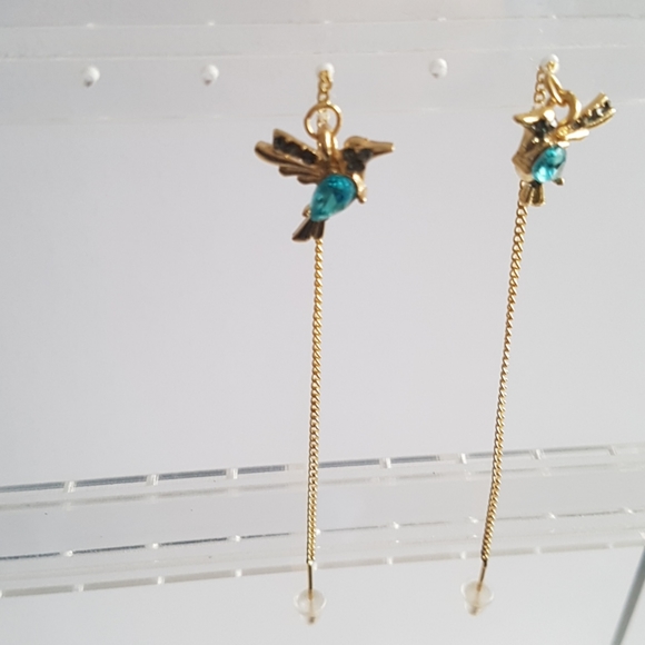 Little Birds Long Drop Earrings - Picture 3 of 12